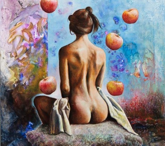Model with Apples