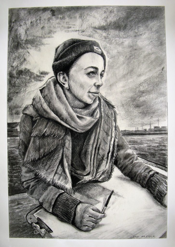 Portrait of Monroe, participant in Danmarks Bedste Portrætmaler 2021