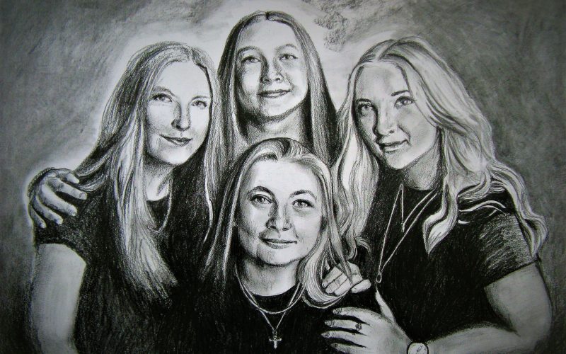Portrait of Julie and her sisters